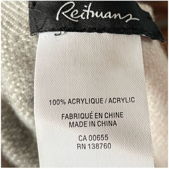 Reitmans Light Pink & Grey Plaid Blanket Scarf Cozy Oversized Soft Warm - Picture 2 of 3